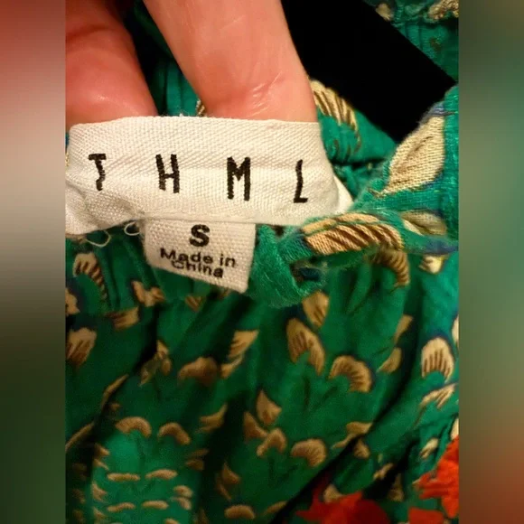 THML Teal and Orange Embroidered Blouse Size Small - Picture 4 of 4